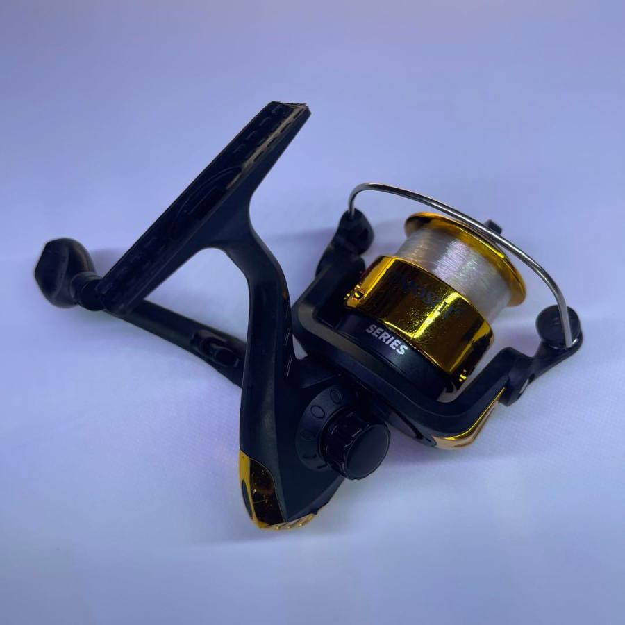 釣竿セット リールセット コンパクトロッド 糸付き 金 黒 1m竿 竿