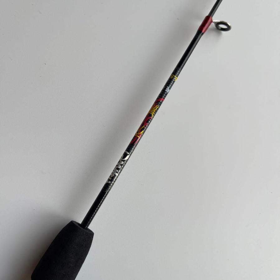 販売停止 コンパクトロッド 62cm 短竿 2本セット リール付き 黒