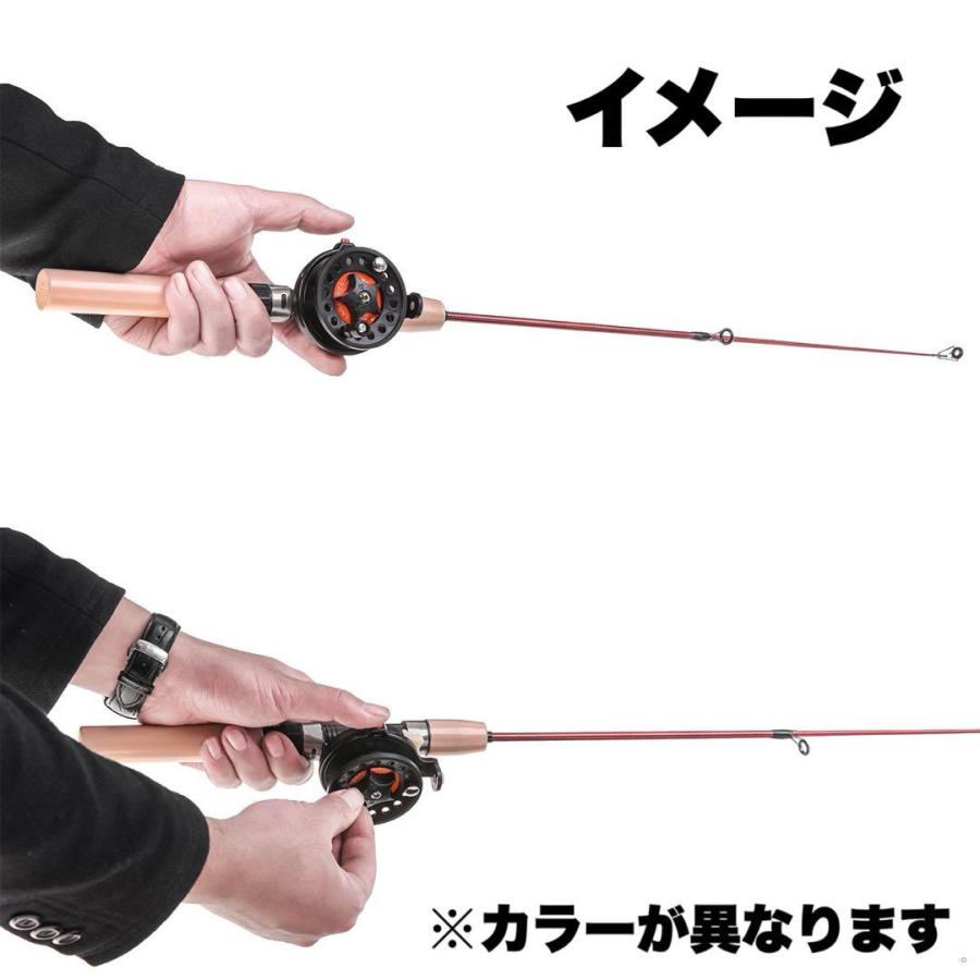 販売停止 コンパクトロッド 62cm 短竿 2本セット リール付き 黒