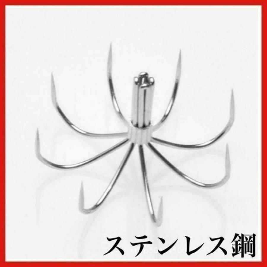 イカジグフック 40mm 8本爪 カンナ タコフック 傘型 自作 イカ釣り