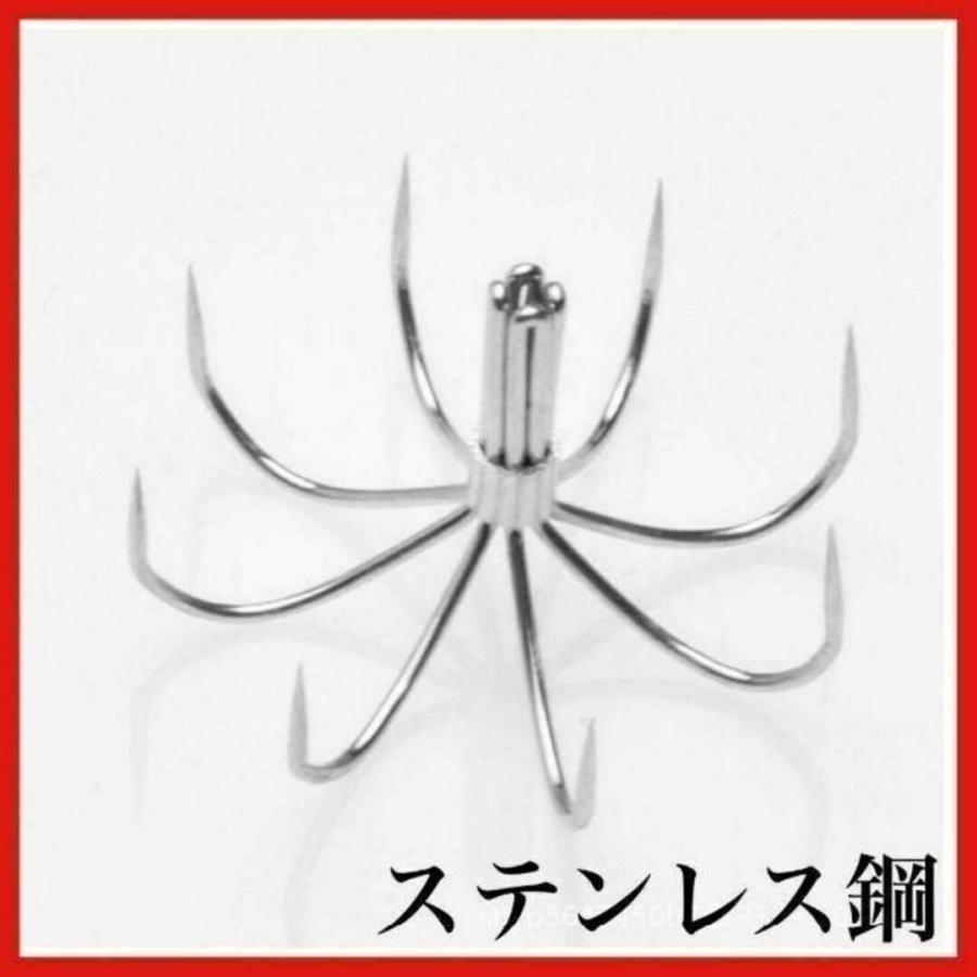 イカジグフック 45mm 8本爪 カンナ タコフック 傘型 自作 イカ釣り