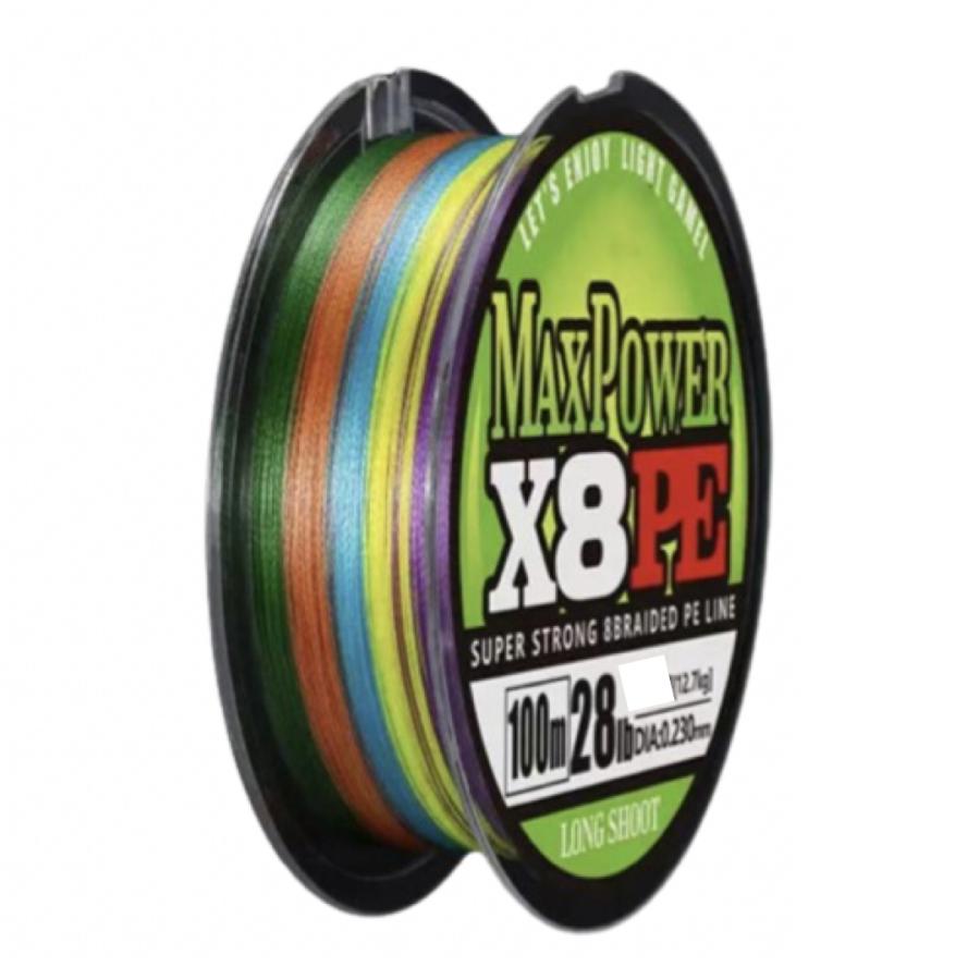 PEライン 100m X8 8本編み 8本撚り マルチカラー 5色 10m毎 0.6