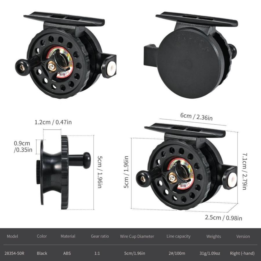 コンパクトロッド 2本セット 62cm リール付き 短竿 ブラック 穴釣り