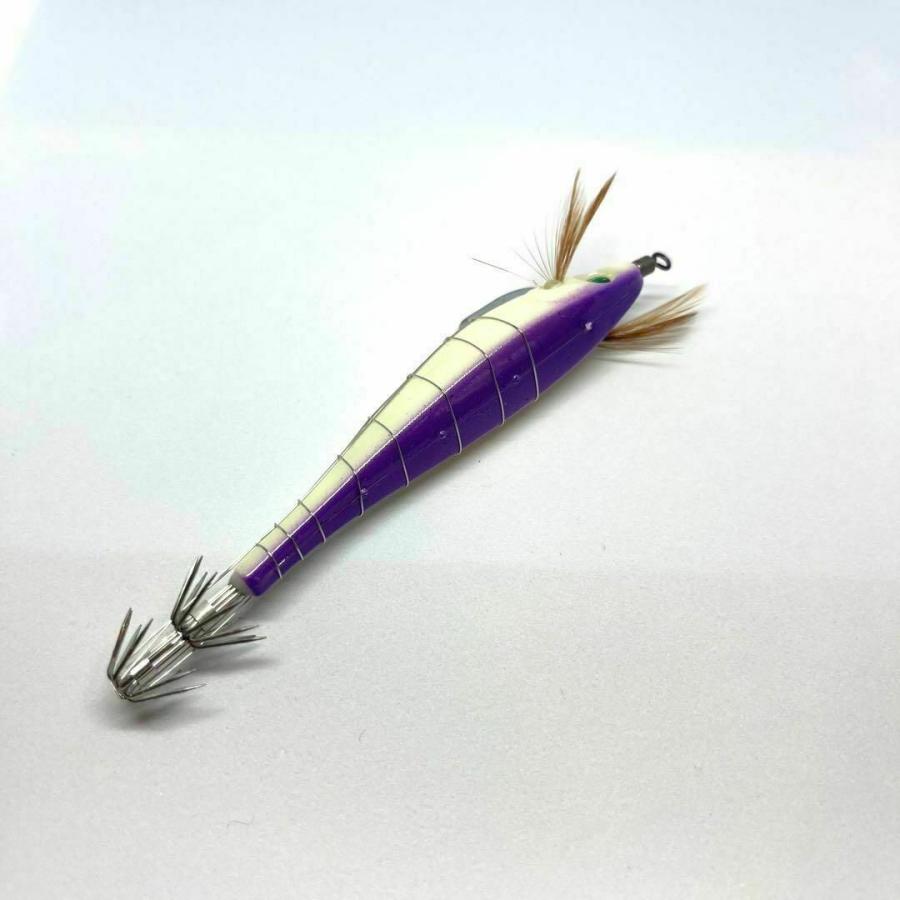 エサ巻き餌木 夜光パープル 紫 餌木 スルメイカ ヤリイカ 剣先 ウキ