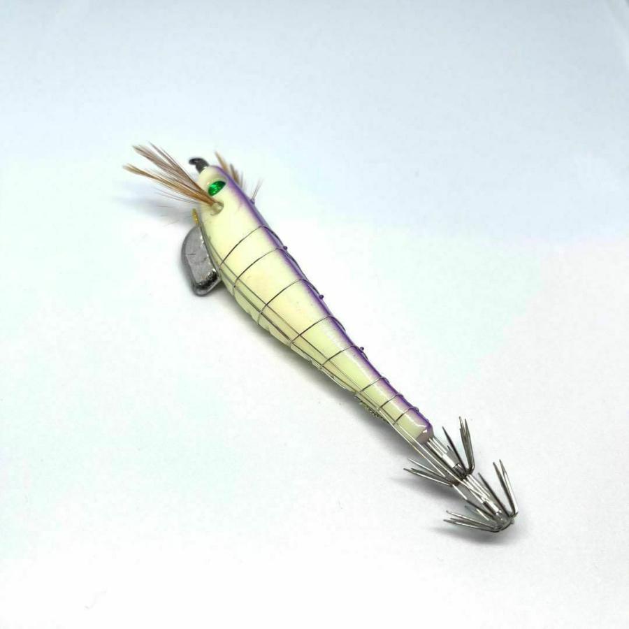 エサ巻き餌木 夜光パープル 紫 餌木 スルメイカ ヤリイカ 剣先 ウキ