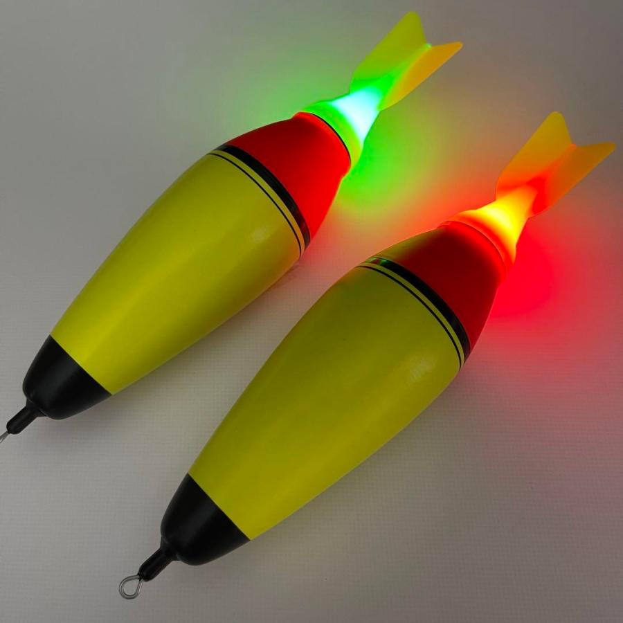カゴ釣り 2本セット 変色 15号 12号 10号 8号 6号 電気ウキ アジ