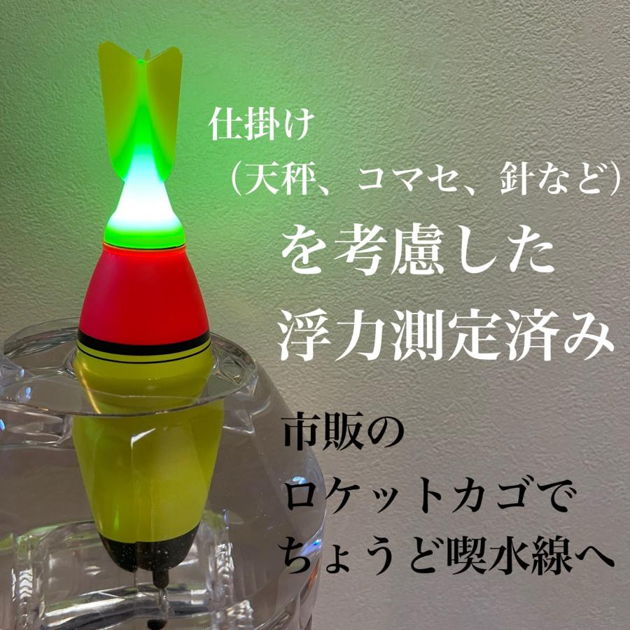 カゴ釣り 2本セット 変色 15号 12号 10号 8号 6号 電気ウキ アジ