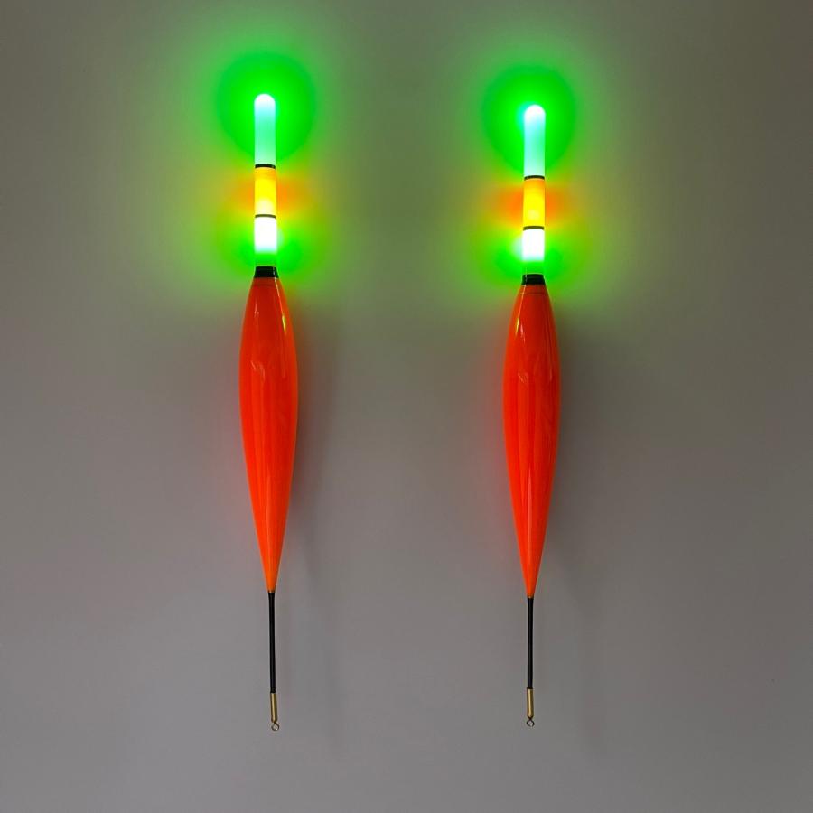 電気ウキ 5号 棒ウキ LED 3点発光 超高輝度 夜釣り ヤリイカ 遠投