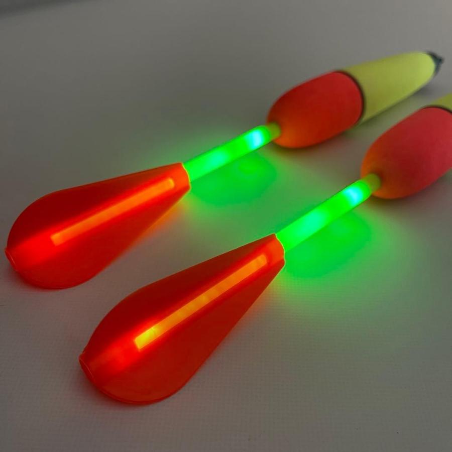 遠投カゴ釣り 12号 2本セット LED電気ウキ ロングトップ2色発光 : 伊豆