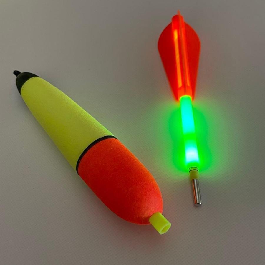 遠投カゴ釣り 20号 2本セット LED電気ウキ ロングトップ2色発光 : 伊豆 