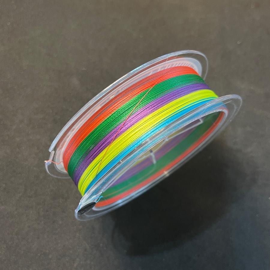 PEライン マルチカラー色 100m 4本編 0.4号 0.6号 0.8号 1号 1.2号