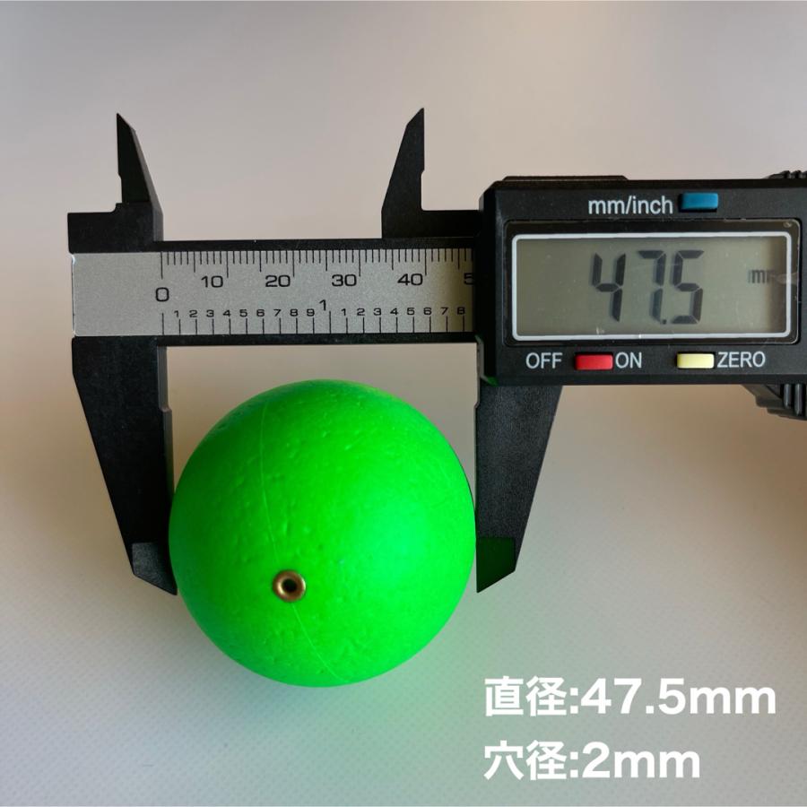 メガフロート 47mm 発泡ウキ 緑 グリーン 5個 玉ウキ 中通し 泳がせ