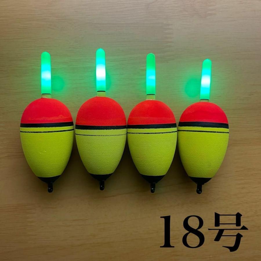 電気ウキ 18号 4個セット 発泡ウキ 高輝度 カゴ釣り ウキ釣り 夜釣り