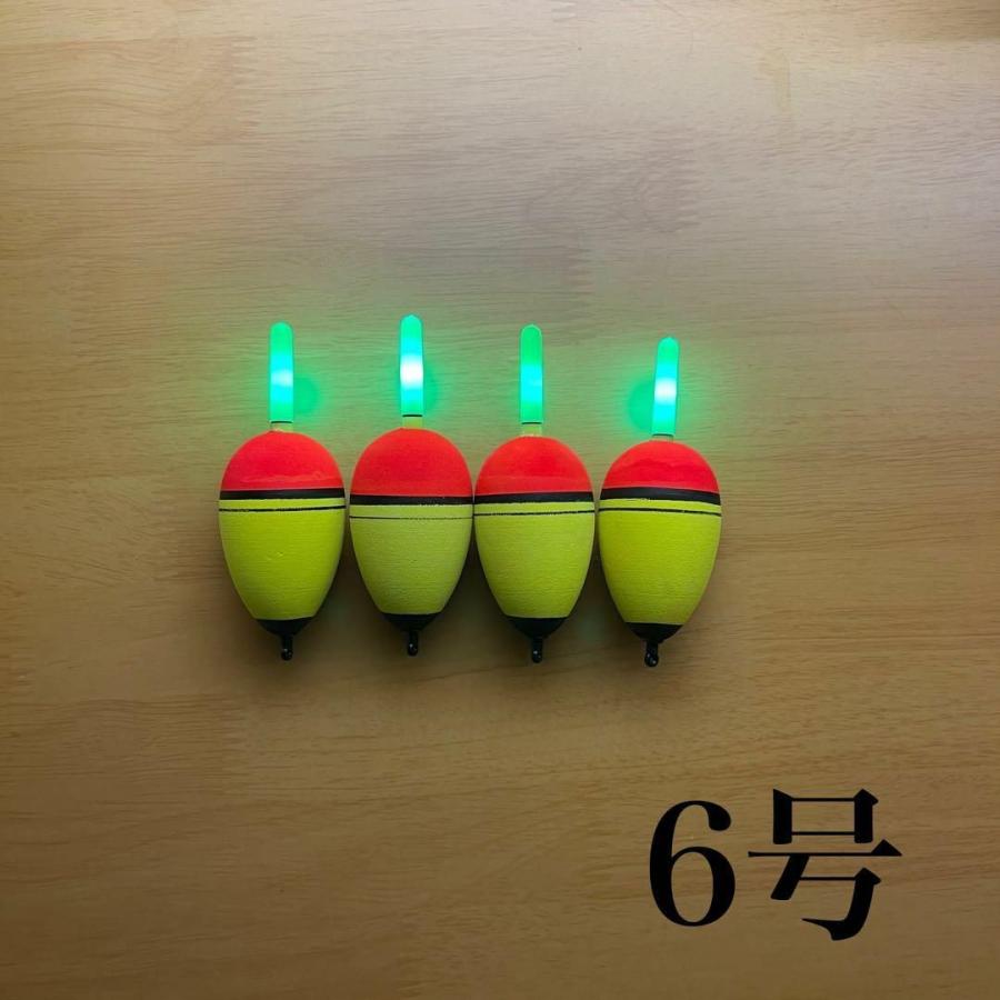 電気ウキ 6号 4個セット 発泡ウキ 高輝度 ウキ釣り 夜釣り 伊豆 アジ