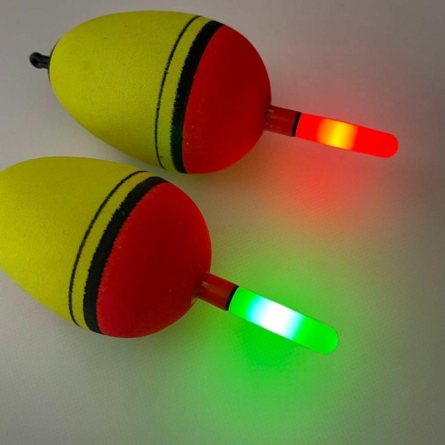 LED電気ウキ 15号 2個セット 発泡ウキ 高輝度 ウキ釣り 夜釣り : 伊豆