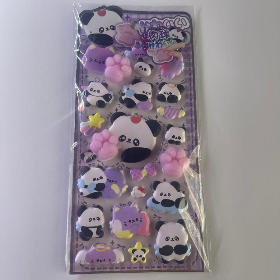 肉球シール5枚 肉きゅうシール ボンボンドロップシール パンダ くま
