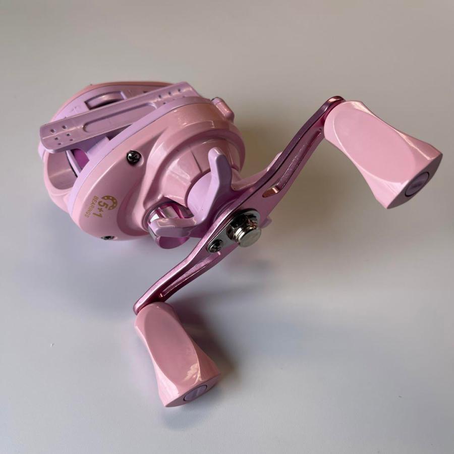 ベイトリール 左ハンドル マカロンピンク 釣りガール 釣女 left ルアー