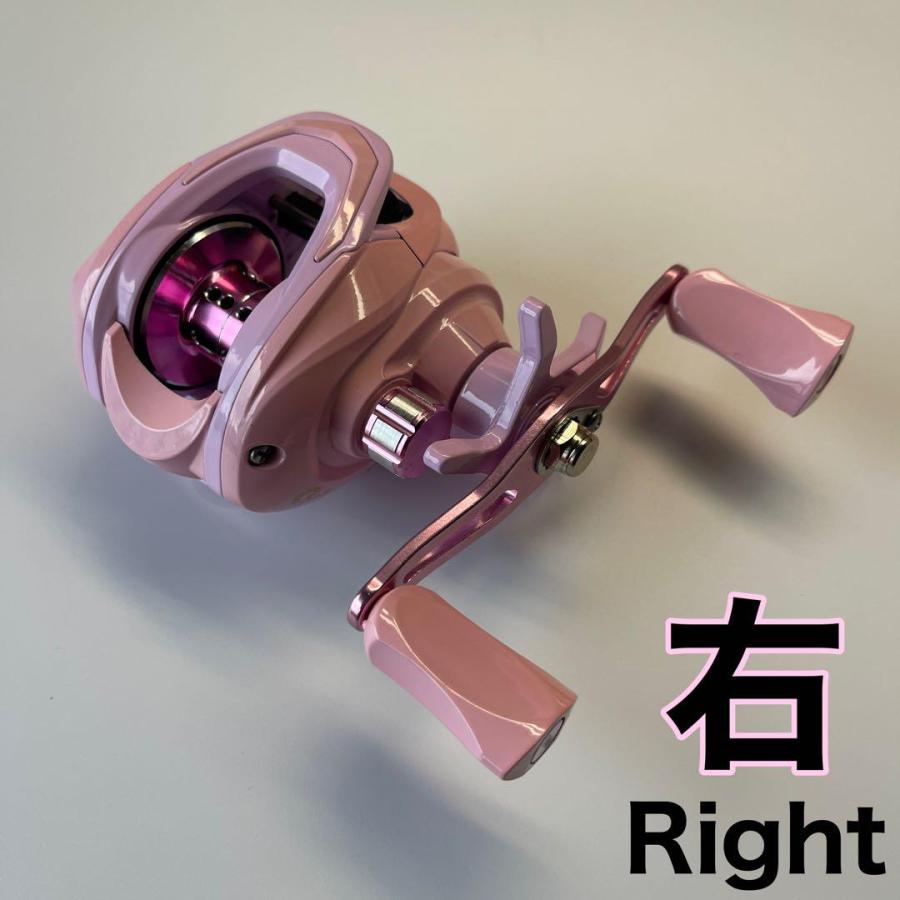 ベイトリール 右ハンドル マカロンピンク 釣りガール 釣女 right