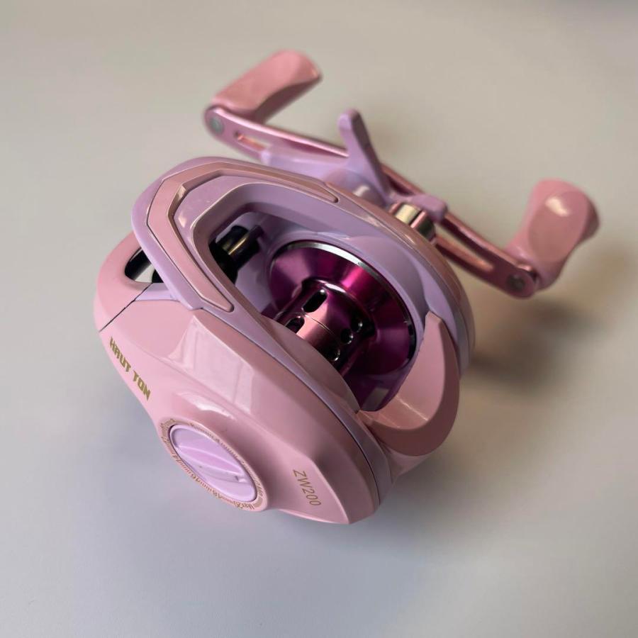 ベイトリール 右ハンドル マカロンピンク 釣りガール 釣女 right