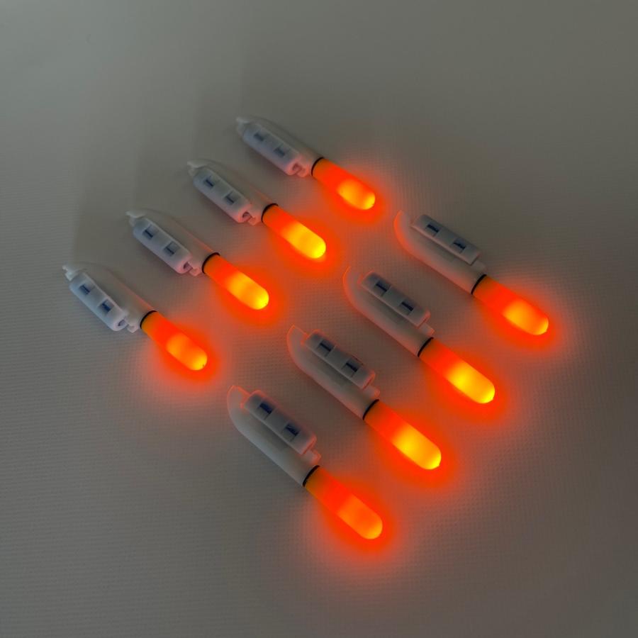 竿先ライト（オレンジ×8個）穂先ライト 電池式 CR425 BR425 ぶっこみ