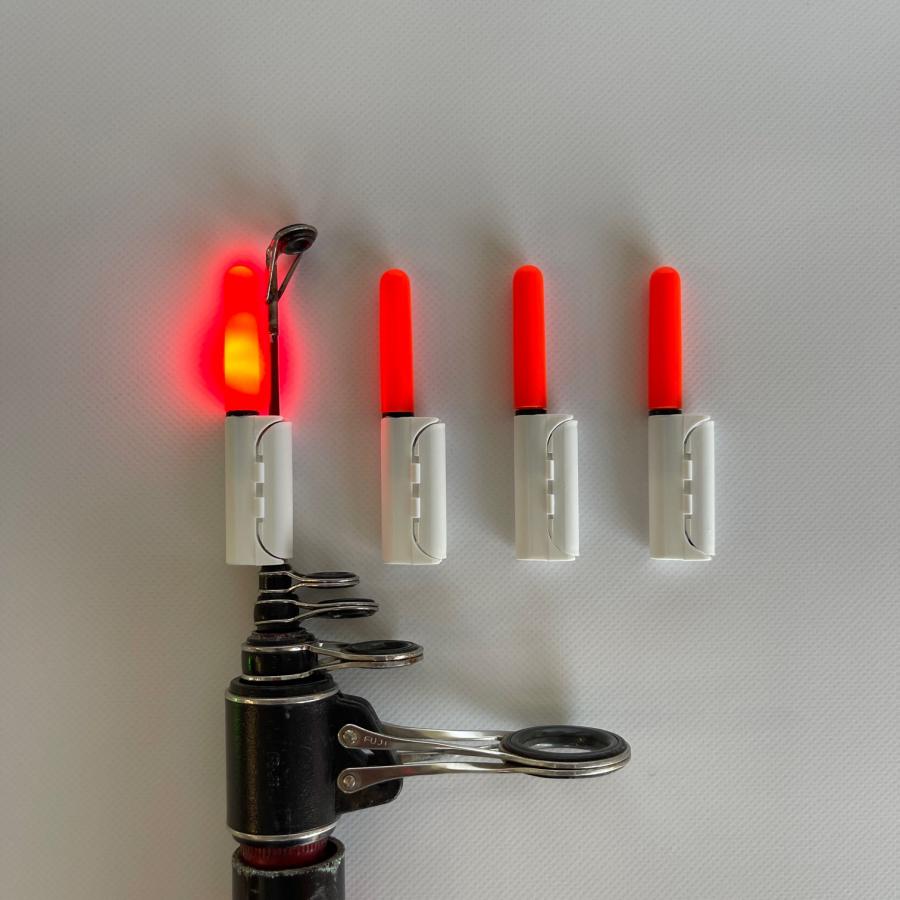 竿先ライト（赤×4個）電池式 CR425 夜釣り 穂先ライト 夜釣り レッド