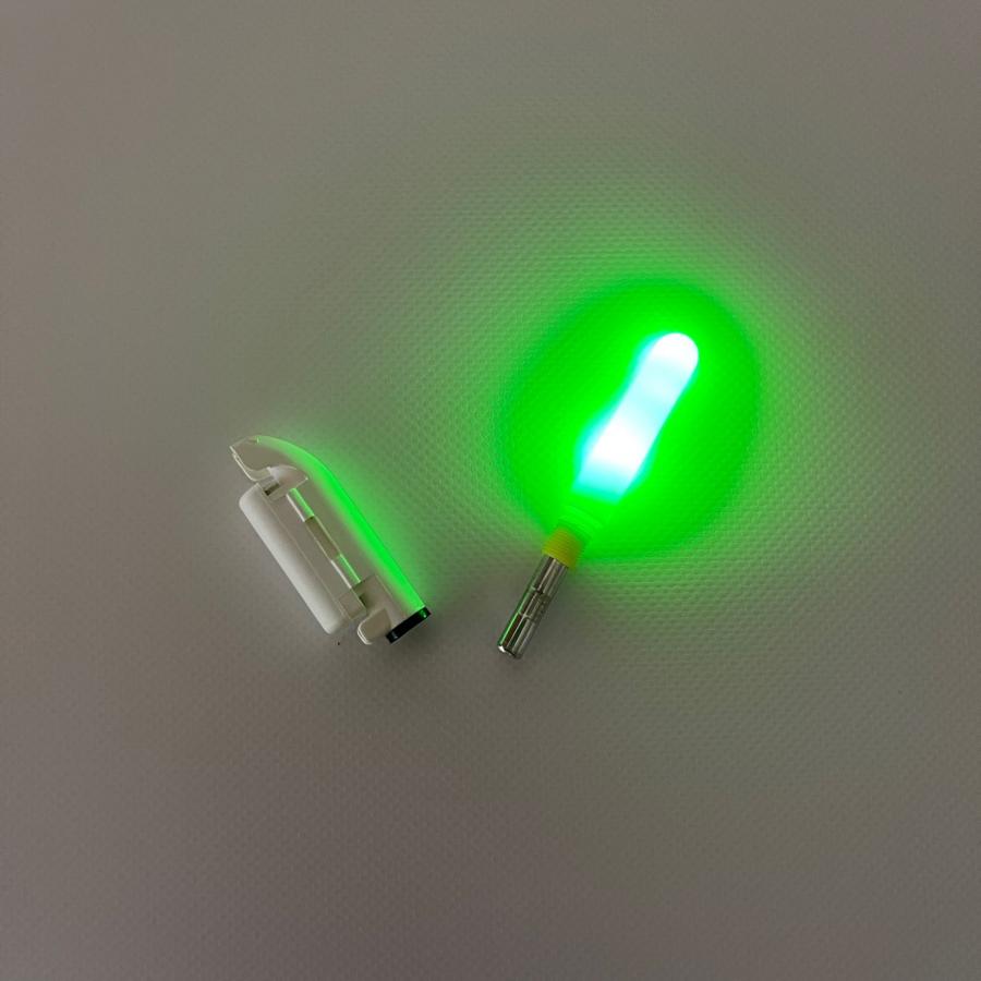 竿先ライト（緑×4個） 電池式 夜釣り 穂先ライト 緑 グリーン ブッコミ