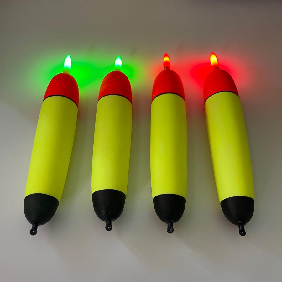 遠投カゴ釣り 15号 軽量 4本セット 電気ウキ 赤 緑 夜釣り タチウオ