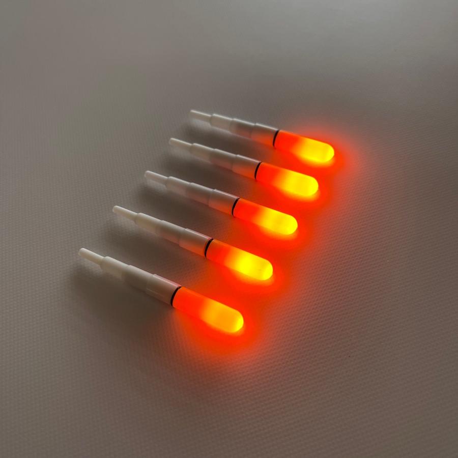 ウキトップ オレンジ5本 デジケミ 電気ウキ 穂先ライト 竿先ライト 夜