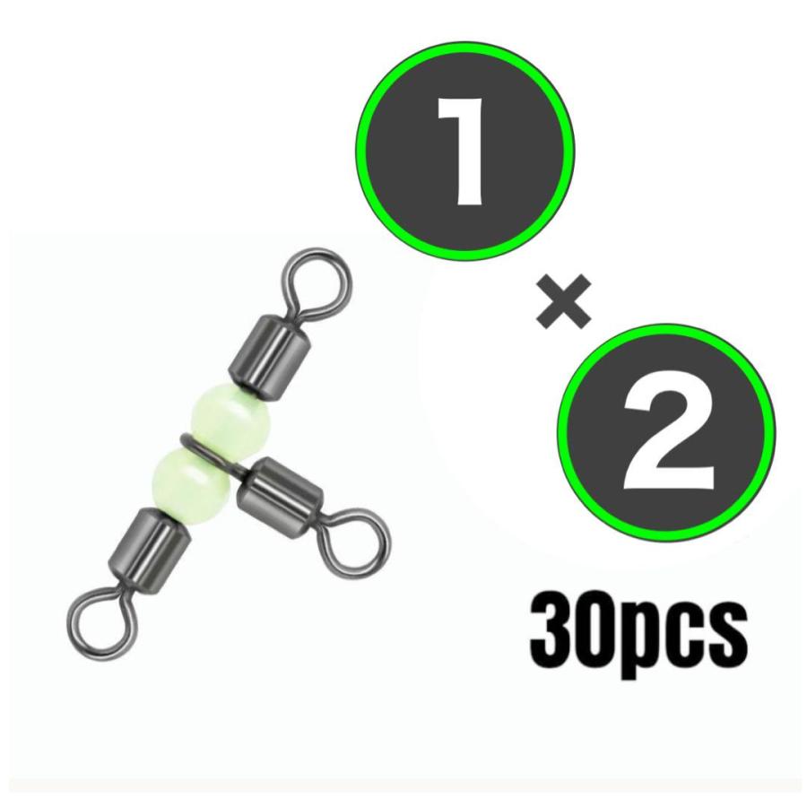 夜光玉三又サルカン 高強度・高耐食 スイベル 30個【#1×2】 : 伊豆
