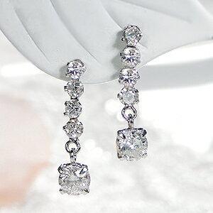 Pt900 K18YG 0.5ct ダイヤモンド ライン ピアス 特価 安い 人気