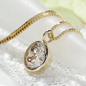 K18YG 0.5ct ライトブラウン 一粒 ダイヤモンド ネックレス 人気 フクリン ダイヤ ペンダント 18金 シンプル ギフト 女性 贈り物 ご褒美 ネックレス AU-0014の画像
