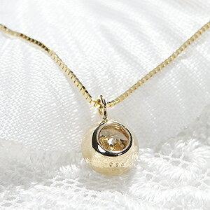 K18YG 0.5ct ライトブラウン 一粒 ダイヤモンド ネックレス 人気 フクリン ダイヤ ペンダント 18金 シンプル ギフト 女性 贈り物 ご褒美 ネックレス AU-0014の画像