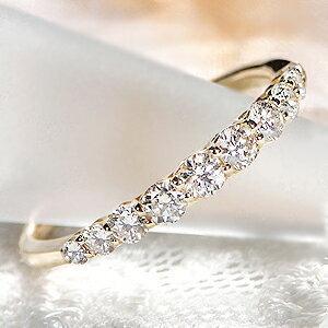 K18YG 0.50ct グラデーション ダイヤモンド ハーフ エタニティ リング
