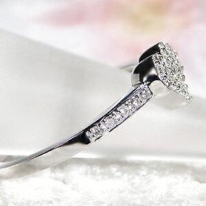 Pt900 0.20ct ハート パヴェ ダイヤモンド リング ダイヤ 人気 プラチナ 可愛い レディース ジュエリー ギフト 女性 贈り物 重ね着け プレゼント AU-0032の画像