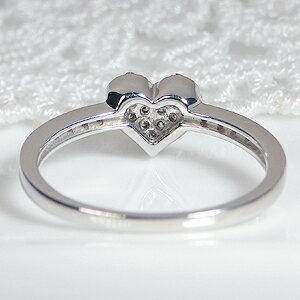 Pt900 0.20ct ハート パヴェ ダイヤモンド リング ダイヤ 人気 プラチナ 可愛い レディース ジュエリー ギフト 女性 贈り物 重ね着け プレゼント AU-0032の画像