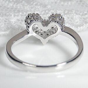 Pt900 0.30ct ハート パヴェ ダイヤモンド リング ダイヤ 人気  