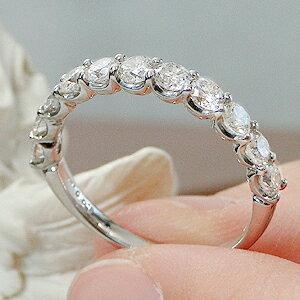 Pt900 1.0ct ダイヤモンド ハーフ エタニティリング プラチナ 人気 