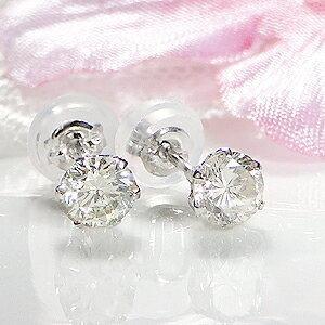 Pt900 K18YG 0.60ct 一粒 ダイヤモンド ピアス 18金 ゴールド プラチナ