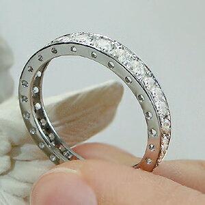 Pt900 1.0ct フチあり ダイヤモンド ハーフ エタニティリング プラチナ