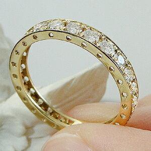 K18YG 1.0ct フチあり ダイヤモンド ハーフ エタニティ リング K18YG 1.0ct フチあり ダイヤモンド ハーフ エタニティ リング