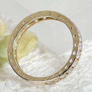 K18YG 1.0ct フチあり ダイヤモンド ハーフ エタニティ リング K18YG 1.0ct フチあり ダイヤモンド ハーフ エタニティ リング