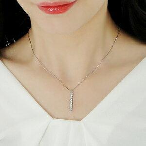 Pt900 0.5ct ダイヤモンド 縦 ライン ネックレス 可愛い ペンダント