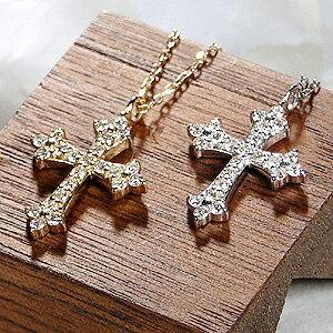 K18YG K18WG 0.2ct ダイヤモンド クロス ネックレス 人気 ペンダント  