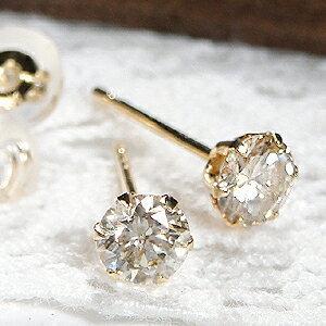 Pt900 K18YG 0.50ct 一粒 ダイヤモンド ピアス プラチナ 18金 ゴールド 
