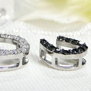 K18 WG 0.35ct ダイヤモンド ブラック ダイヤ ホースシュー ネックレス 3Way 馬蹄 ペンダント ゴールド ギフト 女性 贈り物 ご褒美 ３ウエイ AU-0084の画像