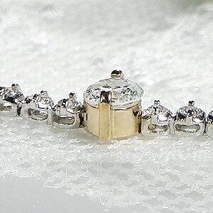Pt850 K18YG 1.75ct ダイヤモンド ステーション テニス ブレスレット  