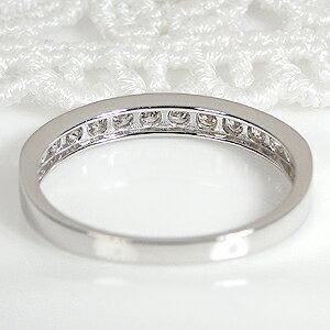 Pt900 K18YG 0.30ct ハーフエタニティ ダイヤモンド リング レール留め