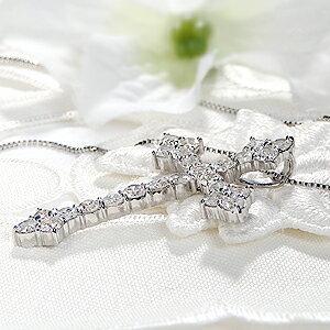 Pt900 2.1ct ダイヤモンド クロス ネックレス ペンダント Pt900 2.1ct ダイヤモンド クロス ネックレス ペンダント