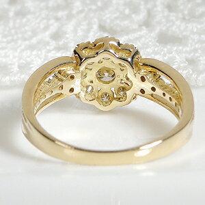 Pt900 K18YG 0.7ct フラワー ダイヤモンド リング 人気 ダイヤ 