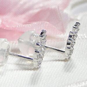 K18YG WG 0.30ct ダイヤモンド 馬蹄 ピアス ホースシュー U字 人気  